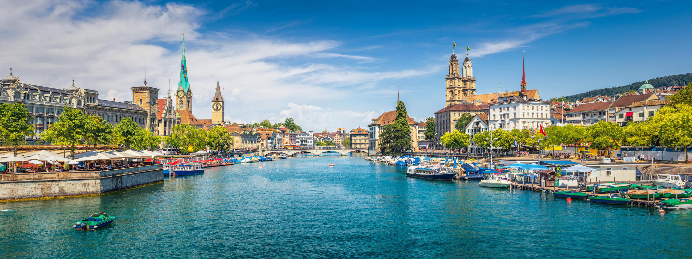 St. Peter and river Limmat at Lake Zurich